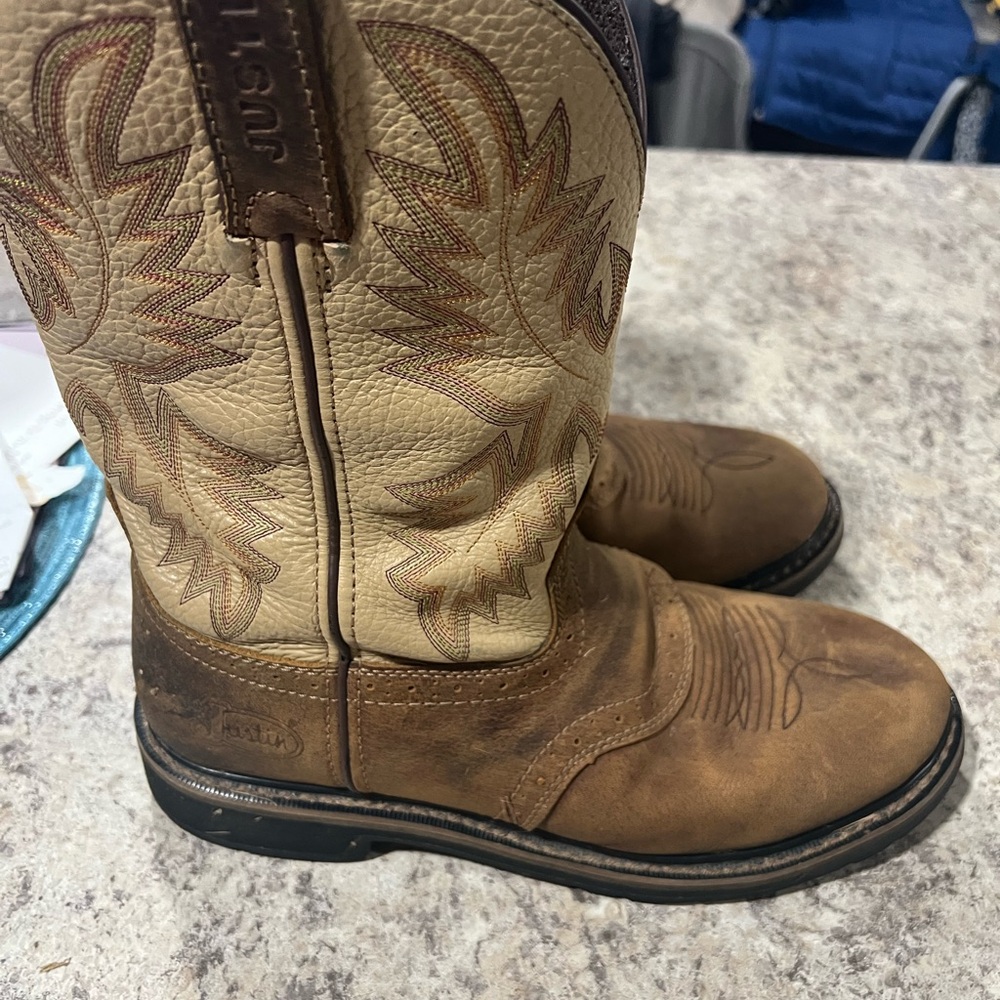 Justin Boots Brown Tan Leather Men's Boots